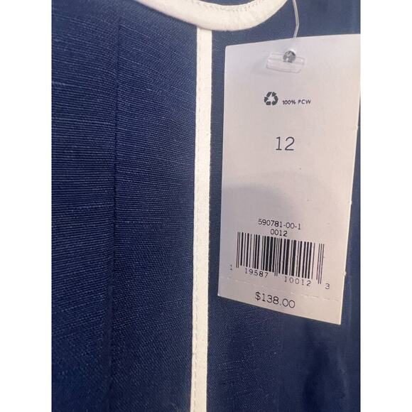 Banana Republic Size 12 Navy White Dress NWT MSRP $139 - Picture 5 of 6